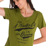 Polera Manga Corta Casual Mujer CREW EVERYDAY GRAPHIC TEE Verde Cat