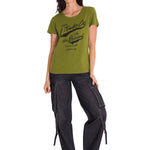 Polera Manga Corta Casual Mujer CREW EVERYDAY GRAPHIC TEE Verde Cat