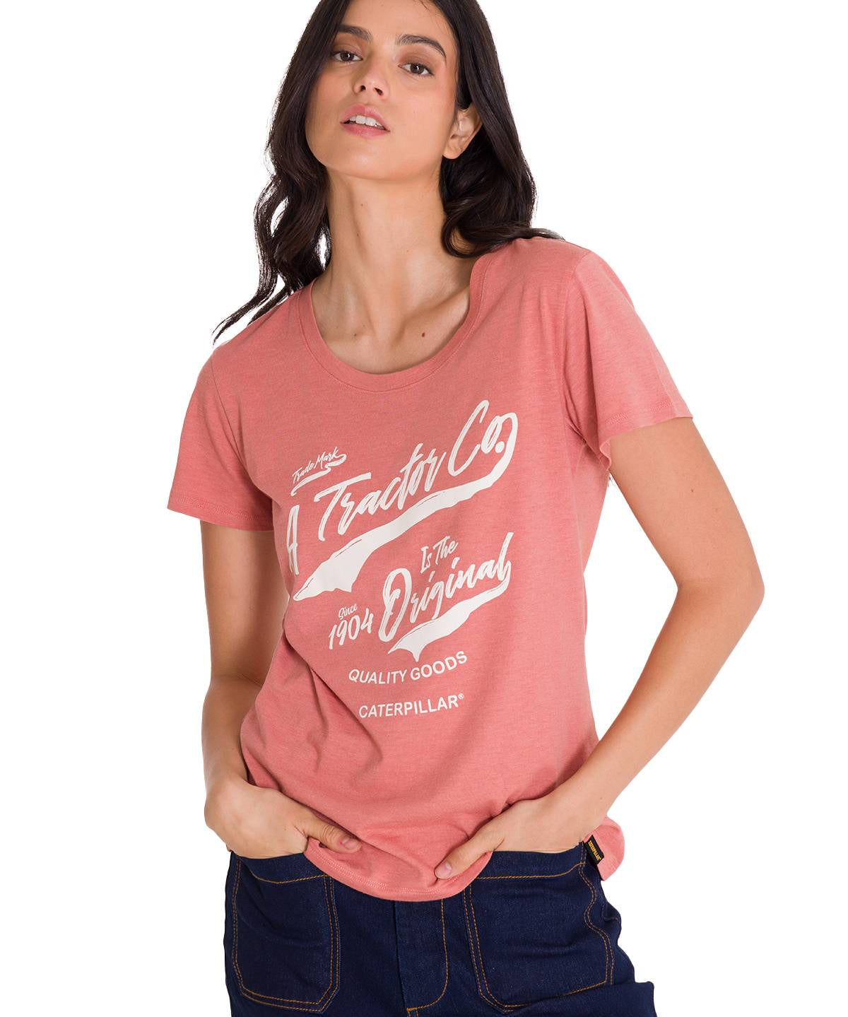 Polera Manga Corta Casual Mujer CREW EVERYDAY GRAPHIC TEE Rosada Cat