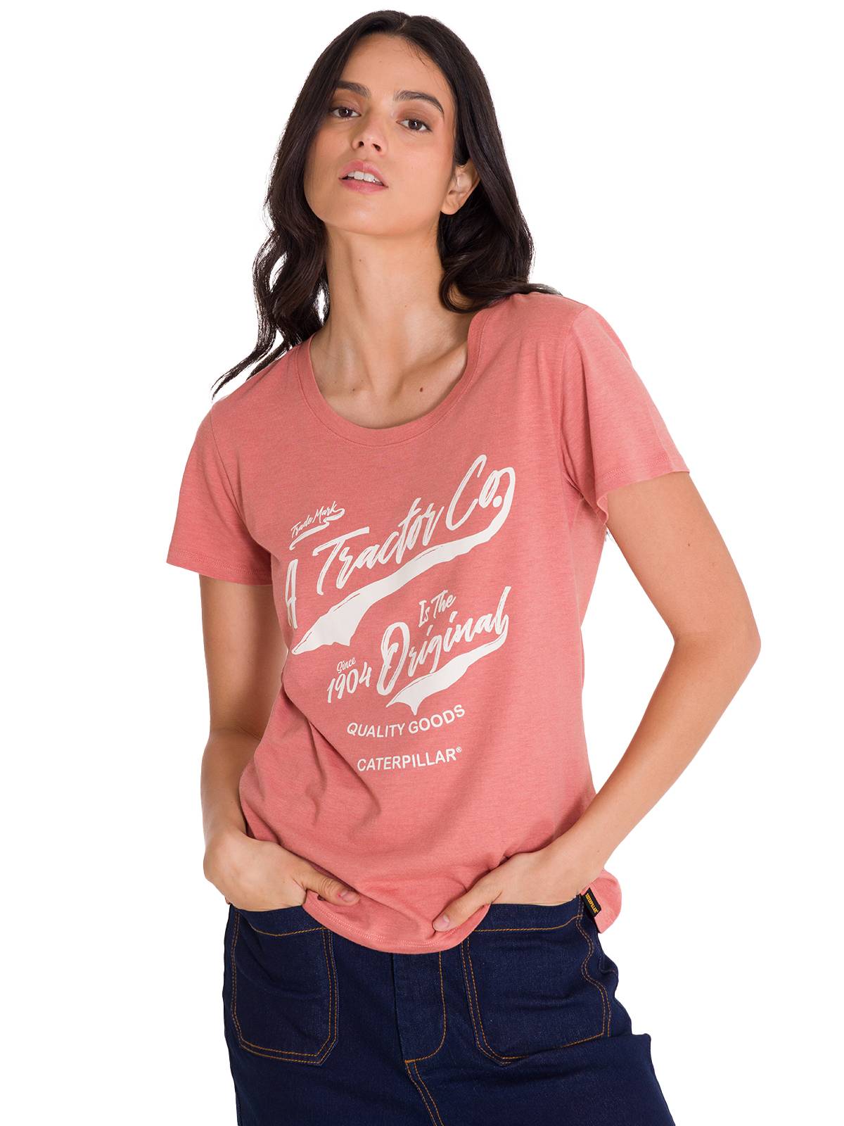 Polera Manga Corta Casual Mujer CREW EVERYDAY GRAPHIC TEE Rosada Cat