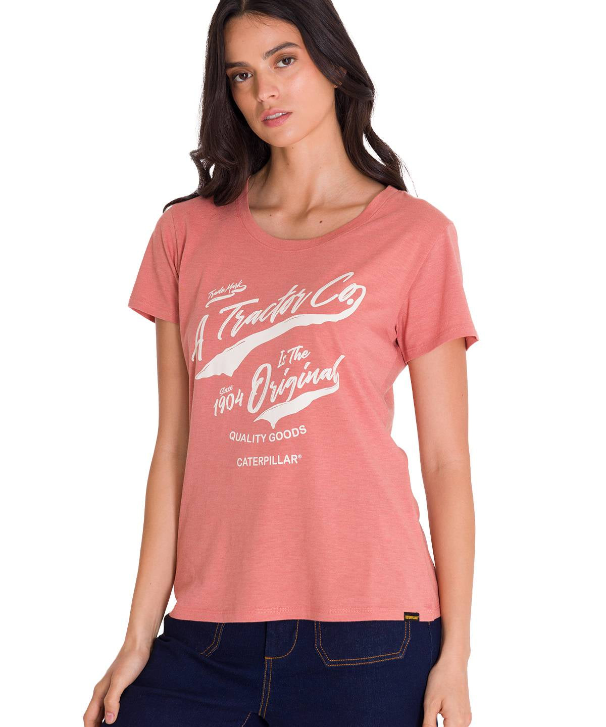 Polera Manga Corta Casual Mujer CREW EVERYDAY GRAPHIC TEE Rosada Cat