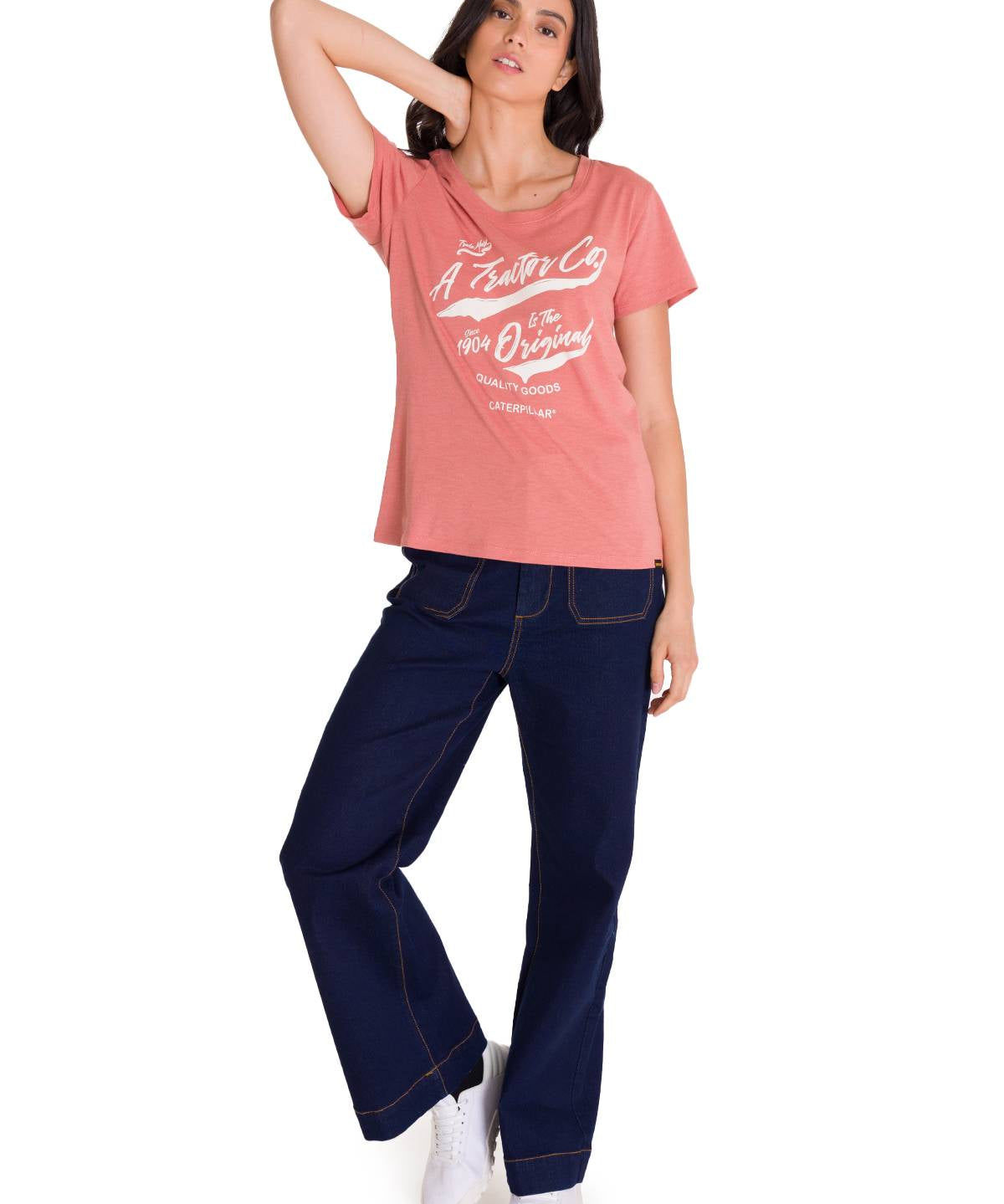 Polera Manga Corta Casual Mujer CREW EVERYDAY GRAPHIC TEE Rosada Cat