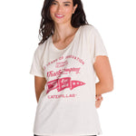 Polera Manga Corta Casual Mujer CREW CENTENNIAL GRAPHIC TEE Blanca Cat