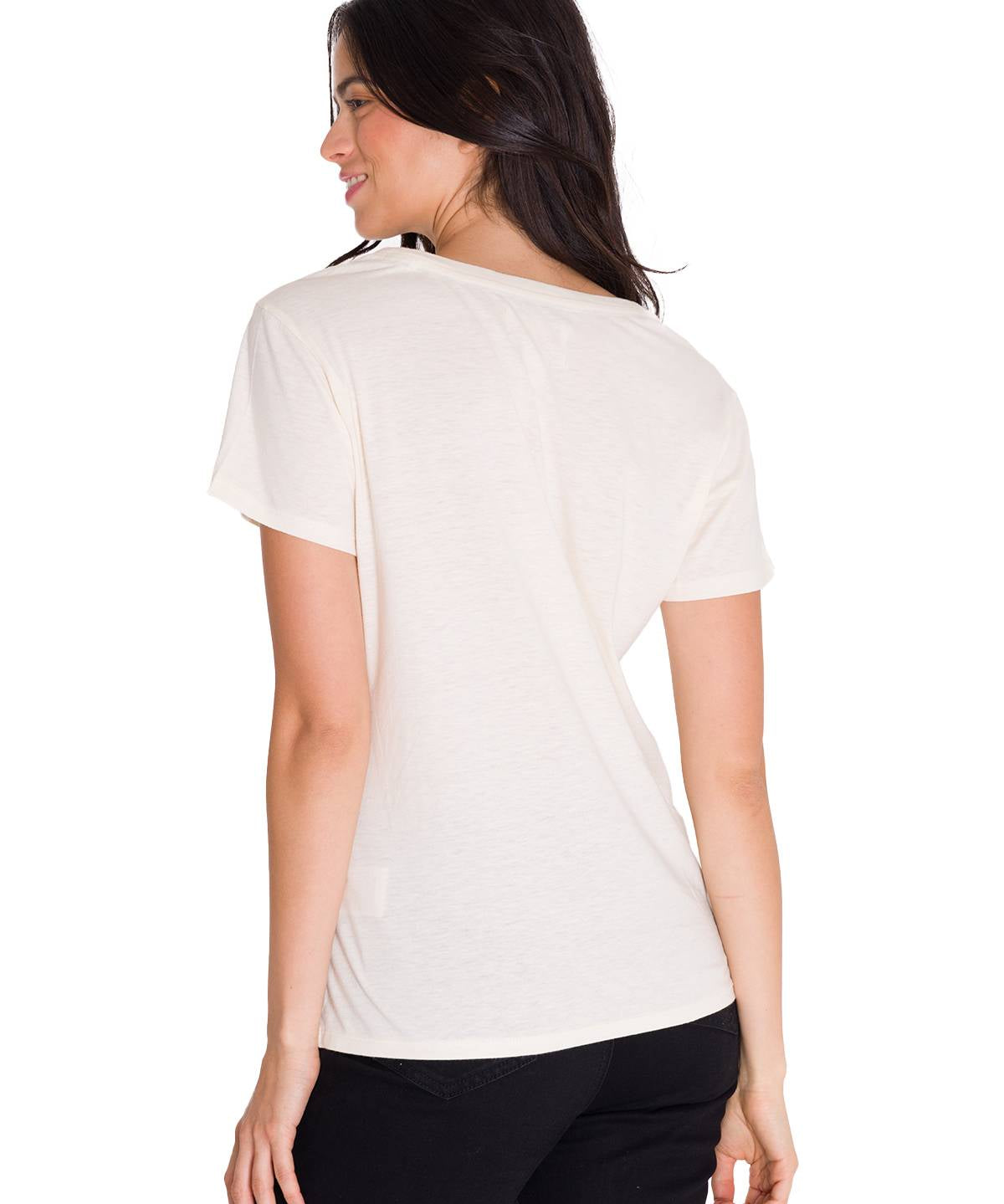 Polera Manga Corta Casual Mujer CREW CENTENNIAL GRAPHIC TEE Blanca Cat