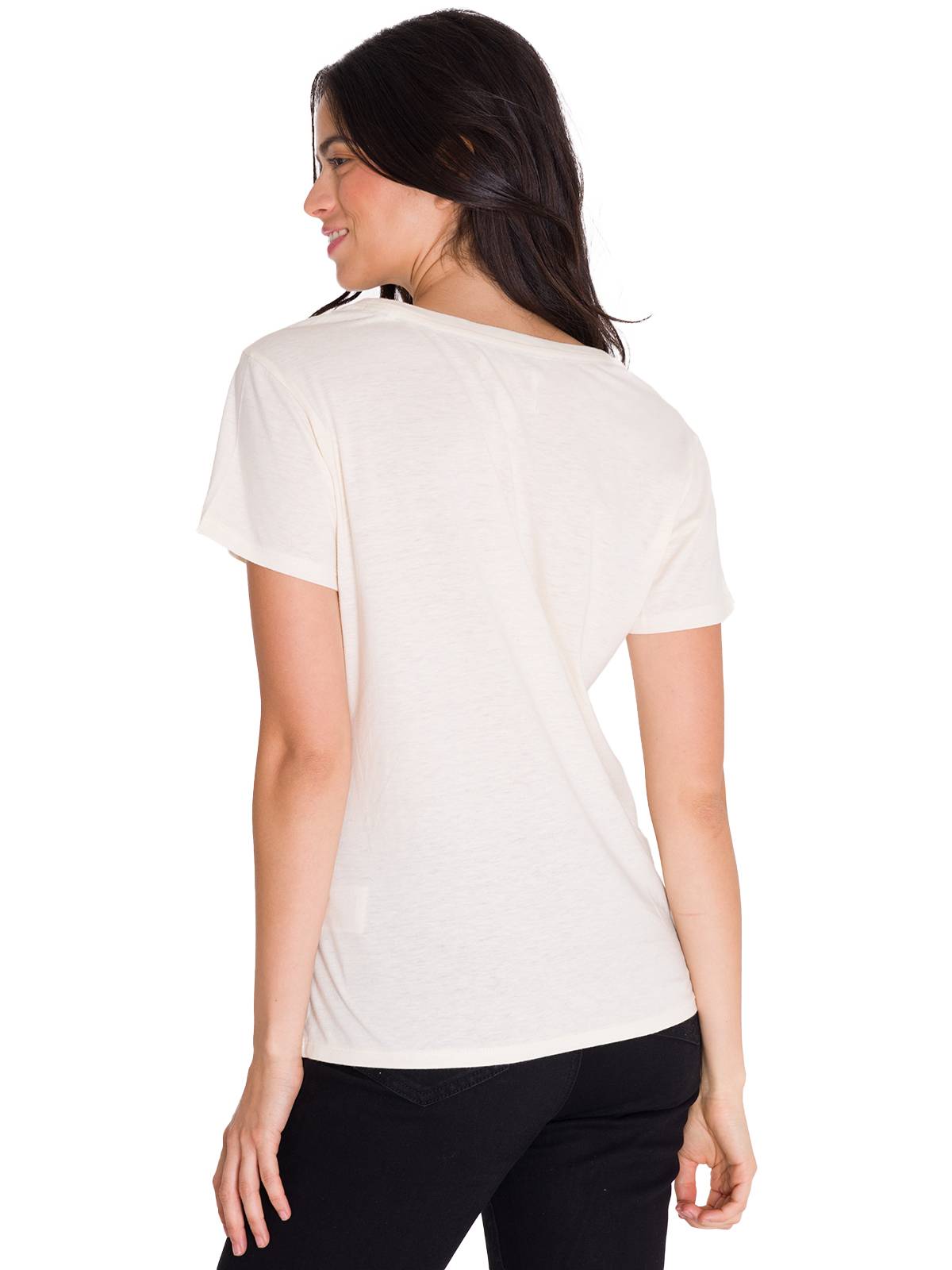 Polera Manga Corta Casual Mujer CREW CENTENNIAL GRAPHIC TEE Blanca Cat