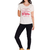 Polera Manga Corta Casual Mujer CREW CENTENNIAL GRAPHIC TEE Blanca Cat