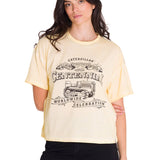 Polera Manga Corta Casual Mujer BOXY CENTENNIAL GRAPHIC TEE Blanca Cat