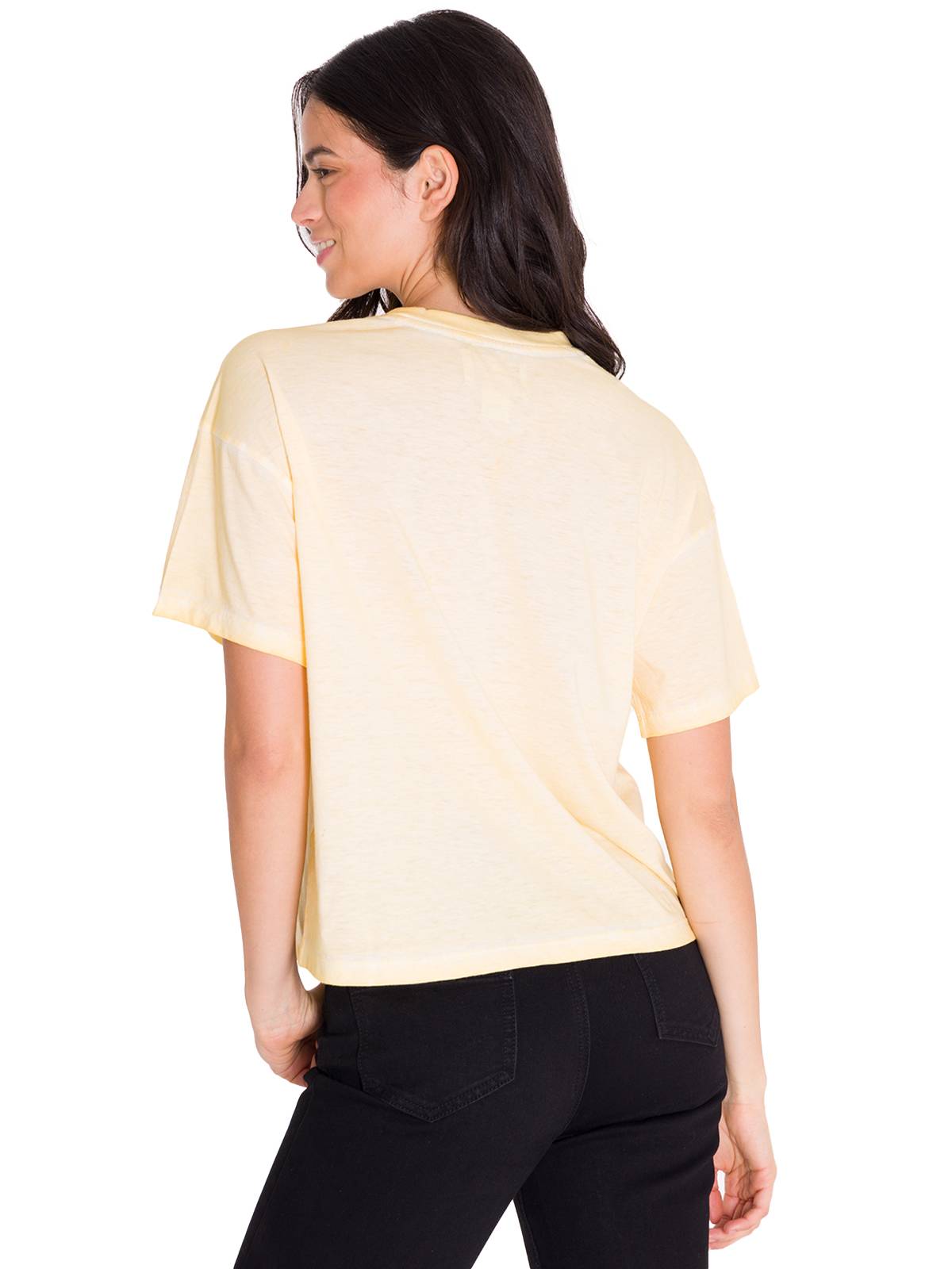 Polera Manga Corta Casual Mujer BOXY CENTENNIAL GRAPHIC TEE Blanca Cat