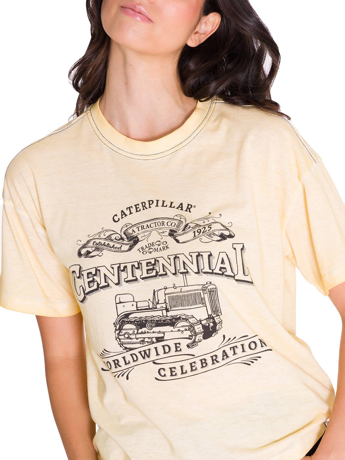 Polera Manga Corta Casual Mujer BOXY CENTENNIAL GRAPHIC TEE Blanca Cat