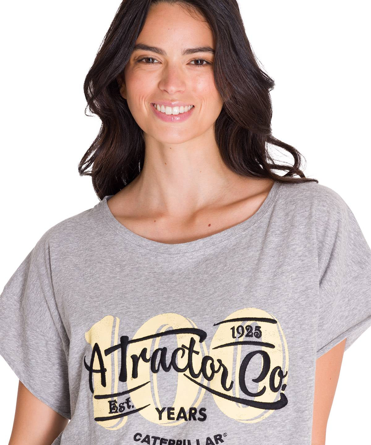 Polera Manga Corta Casual Mujer RELAXED CENTENNIAL GRAPHIC TEE Gris Cat
