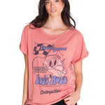 Polera Manga Corta Casual Mujer RELAXED DANNY GRAPHIC TEE Rosada Cat