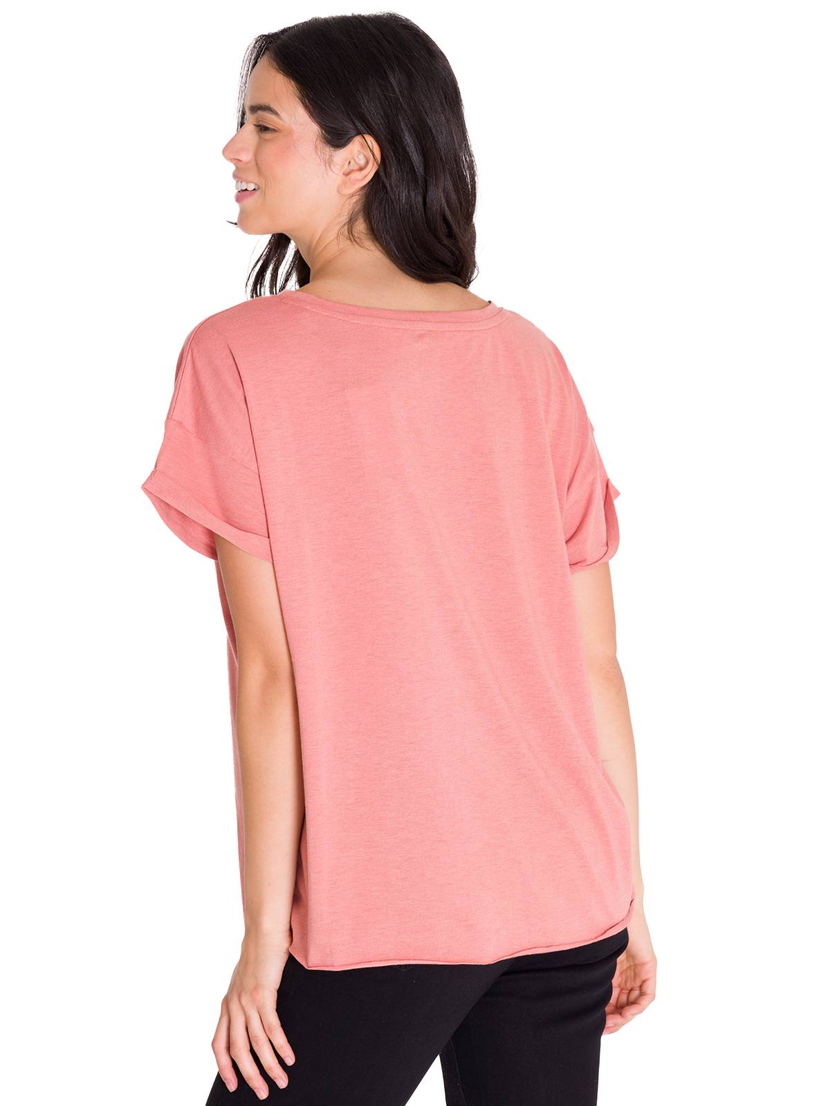 Polera Manga Corta Casual Mujer RELAXED DANNY GRAPHIC TEE Rosada Cat