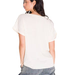 Polera Manga Corta Casual Mujer RELAXED DANNY GRAPHIC TEE Blanca Cat