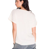 Polera Manga Corta Casual Mujer RELAXED DANNY GRAPHIC TEE Blanca Cat