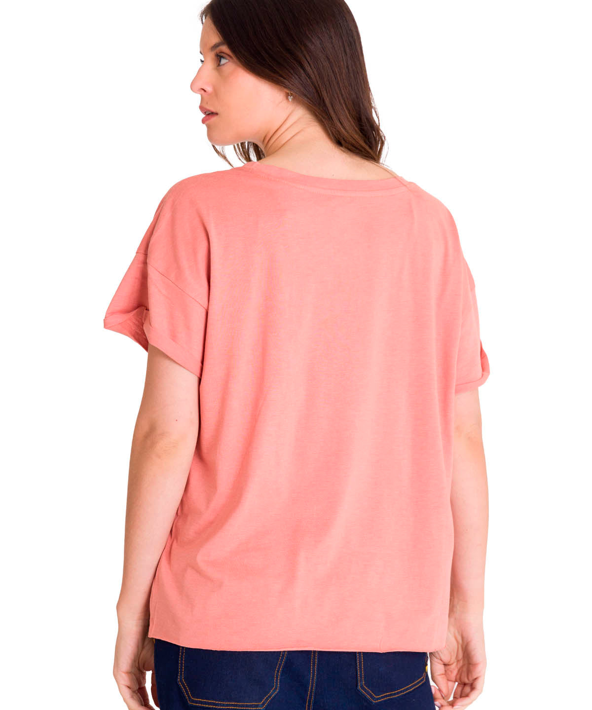 Polera Manga Corta Casual Mujer RELAXED FLORAL GRAPHIC TEE Rosada Cat