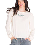 Polera Manga Larga Casual Mujer L/S FLORAL GRAPHIC TEE Blanca Cat