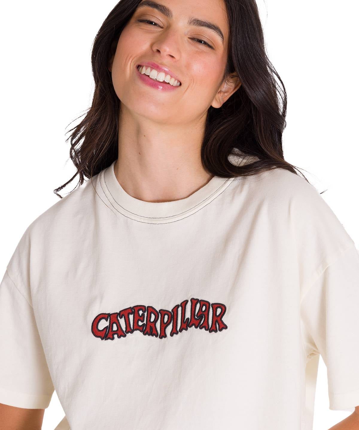 Polera Manga Corta Casual Mujer BOXY HEAVYWEIGHT HERITAGE 1925 GRAPHIC TEE Blanca Cat