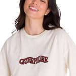 Polera Manga Corta Casual Mujer BOXY HEAVYWEIGHT HERITAGE 1925 GRAPHIC TEE Blanca Cat