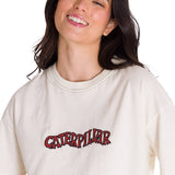 Polera Manga Corta Casual Mujer BOXY HEAVYWEIGHT HERITAGE 1925 GRAPHIC TEE Blanca Cat