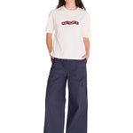 Polera Manga Corta Casual Mujer BOXY HEAVYWEIGHT HERITAGE 1925 GRAPHIC TEE Blanca Cat