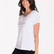 Polera Manga Corta Cuello V Mujer CAT METALLIC SCRIPT V-NECK TEE Blanca Cat