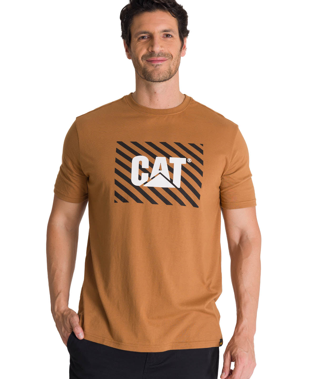 Polera Manga Corta Hombre Everyday Workwear Café CAT