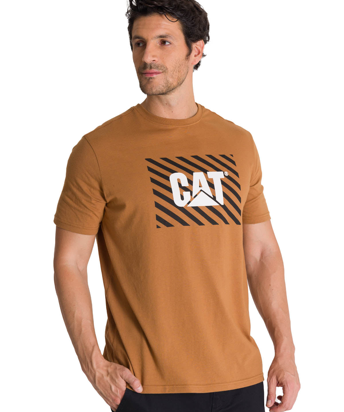 Polera Manga Corta Hombre Everyday Workwear Café CAT