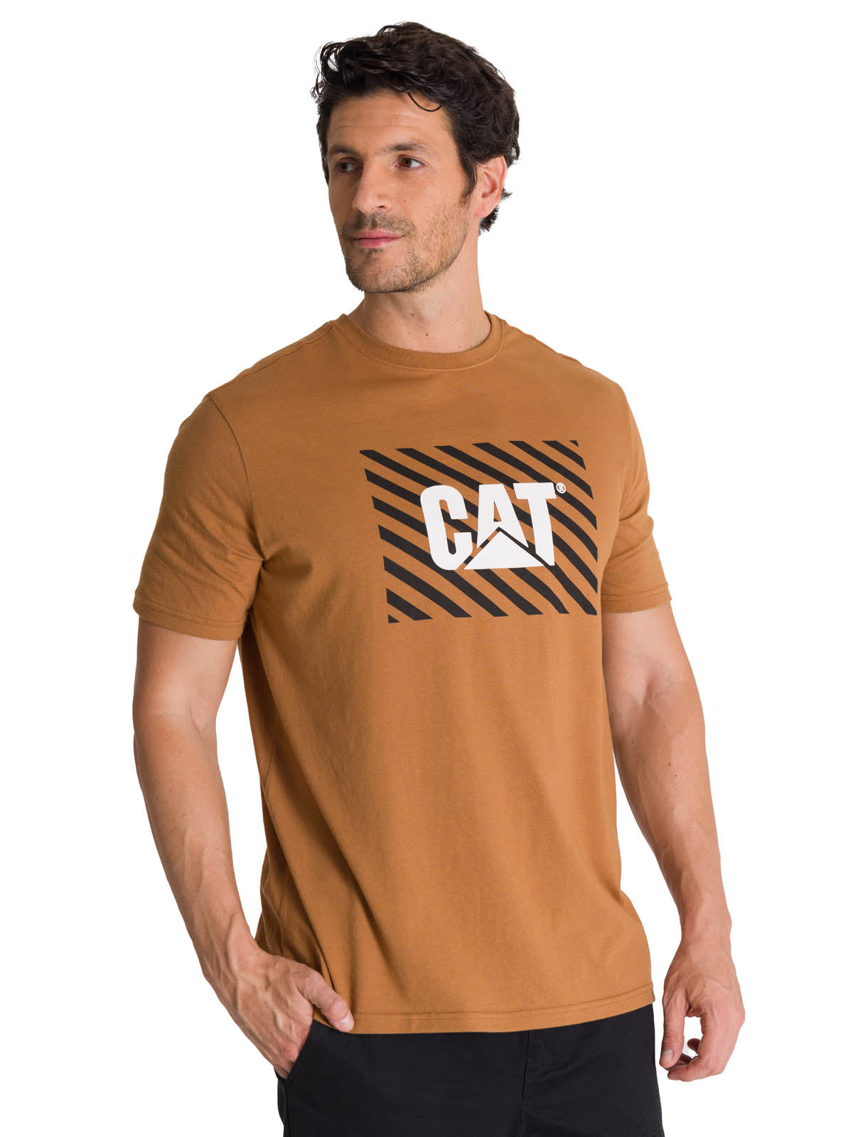 Polera Manga Corta Hombre Everyday Workwear Café CAT