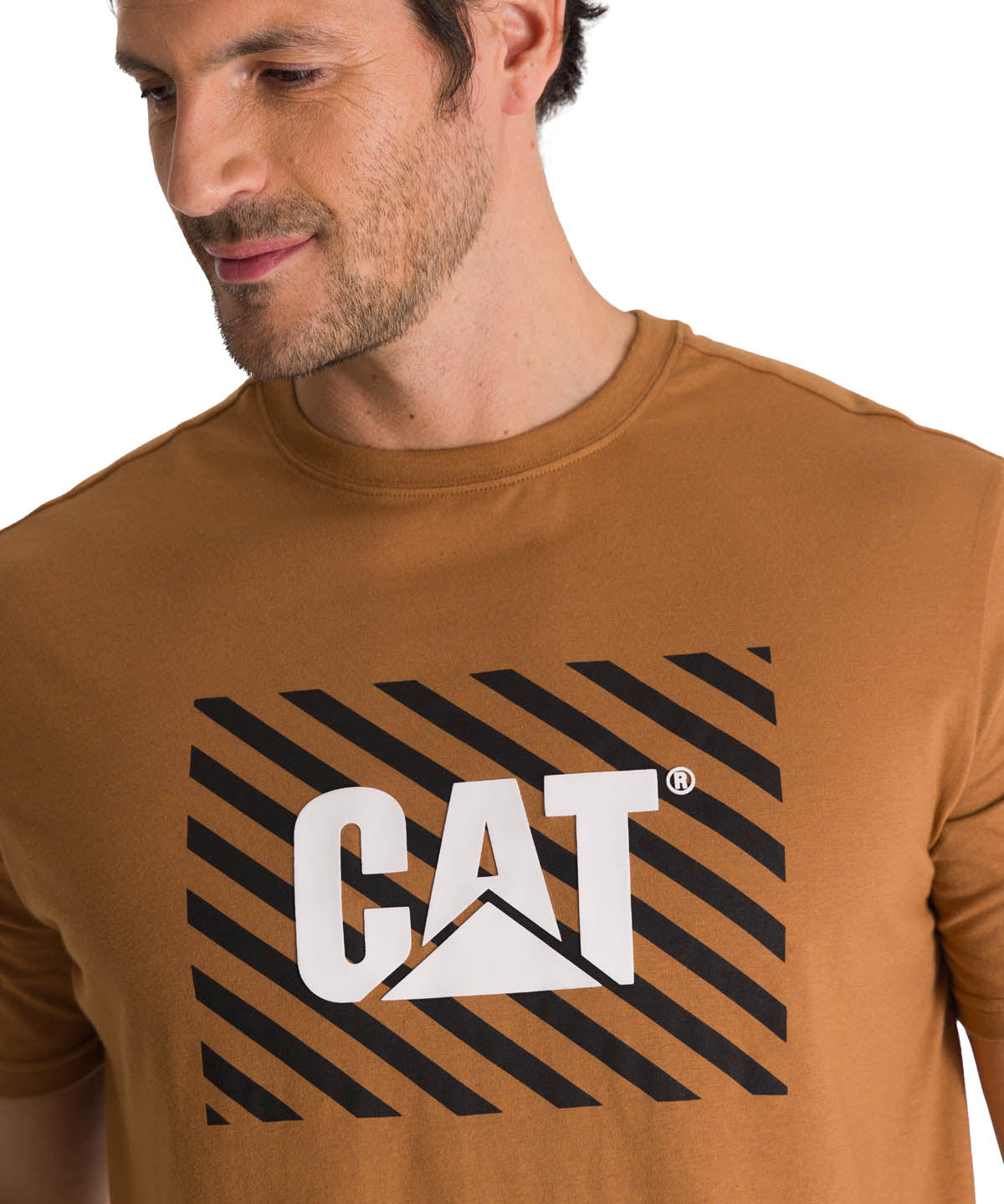 Polera Manga Corta Hombre Everyday Workwear Café CAT