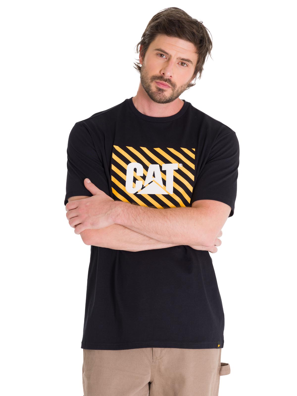Polera Manga Corta Hombre EVERYDAY WORKWEAR GRAPHIC TEE Negra Cat
