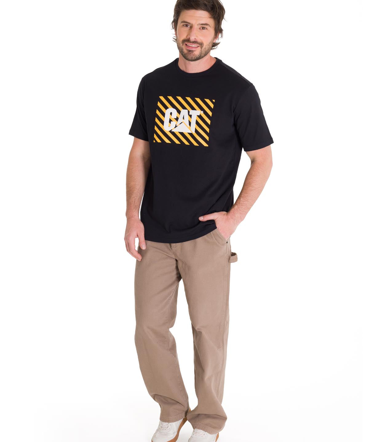 Polera Manga Corta Hombre EVERYDAY WORKWEAR GRAPHIC TEE Negra Cat