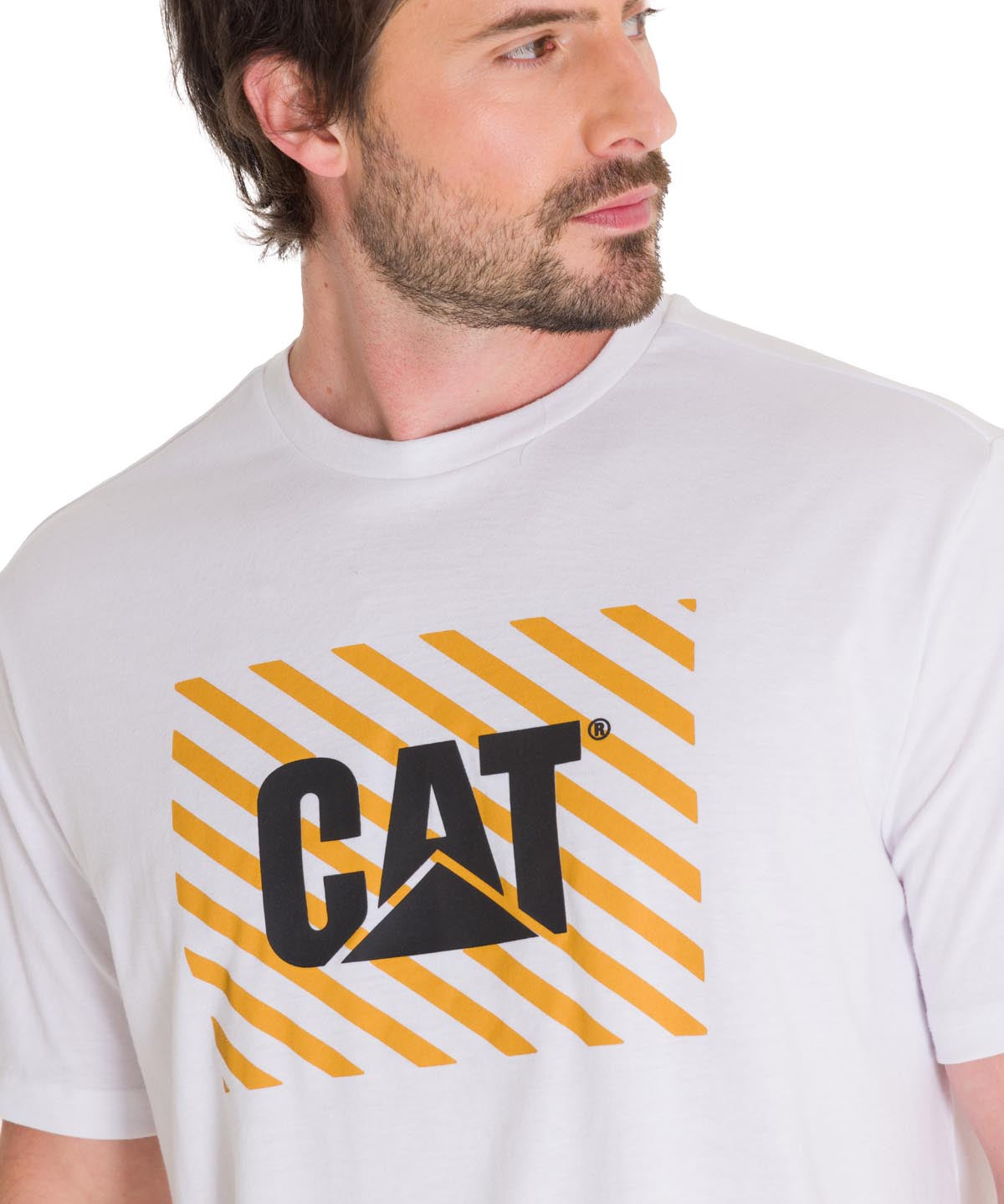 Polera Manga Corta Hombre EVERYDAY WORKWEAR GRAPHIC TEE Blanca Cat
