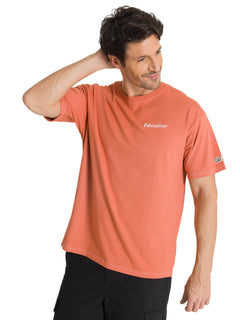 Polera Casual Hombre Heavyweight Relaxed Terracota CAT