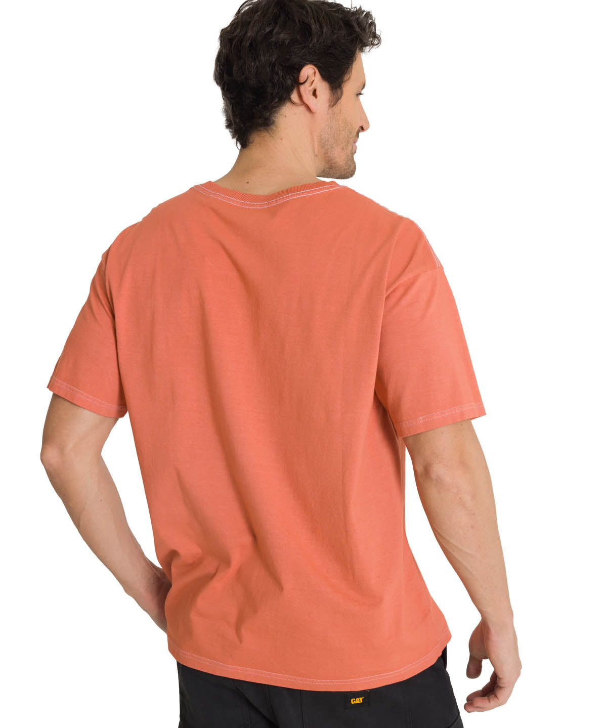 Polera Casual Hombre Heavyweight Relaxed Terracota CAT