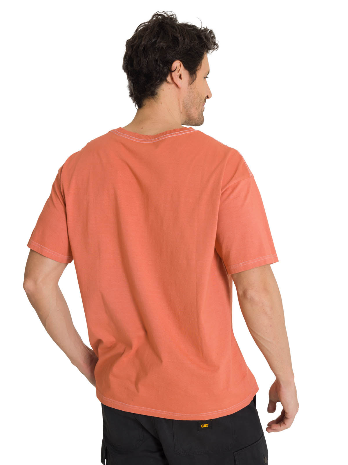 Polera Casual Hombre Heavyweight Relaxed Terracota CAT