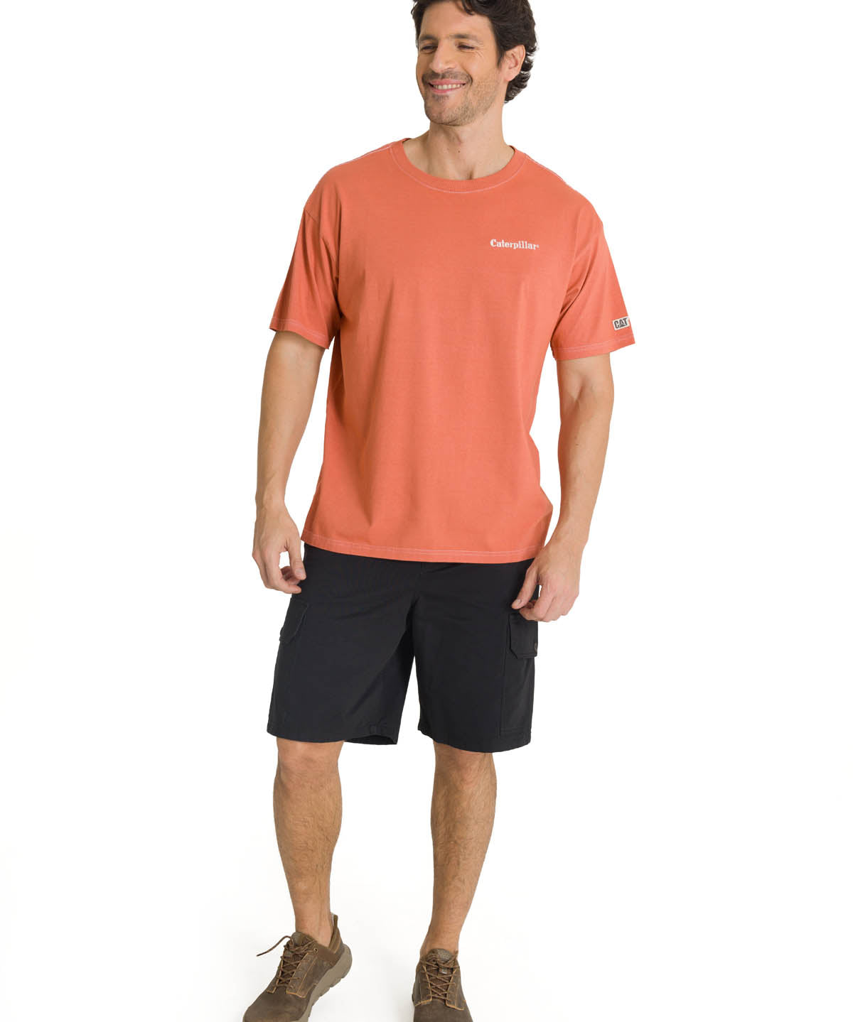 Polera Casual Hombre Heavyweight Relaxed Terracota CAT
