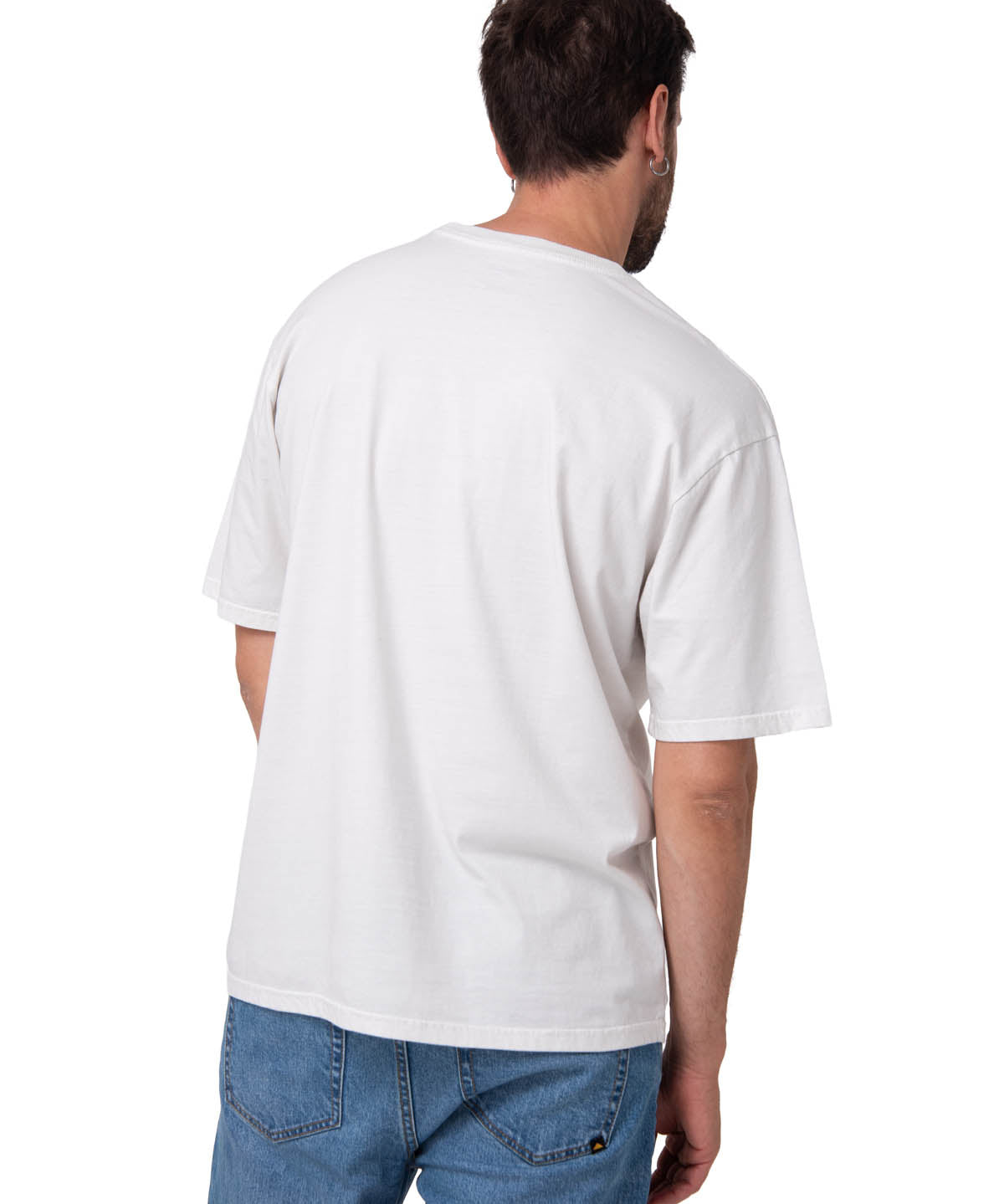 Polera Manga Corta Hombre Heavyweight Relaxed Blanco Cat