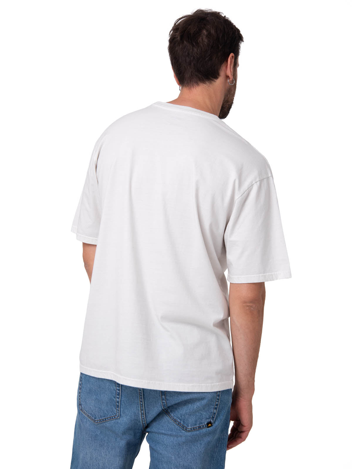 Polera Manga Corta Hombre Heavyweight Relaxed Blanco Cat