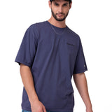 Polera Manga Corta Hombre Heavyweight Relaxed Azul Cat