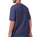 Polera Manga Corta Hombre Heavyweight Relaxed Azul Cat