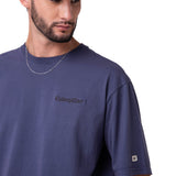 Polera Manga Corta Hombre Heavyweight Relaxed Azul Cat