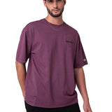 Polera Manga Corta Hombre Heavyweight Relaxed Burdeo Cat