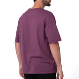 Polera Manga Corta Hombre Heavyweight Relaxed Burdeo Cat