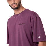 Polera Manga Corta Hombre Heavyweight Relaxed Burdeo Cat