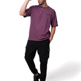Polera Manga Corta Hombre Heavyweight Relaxed Burdeo Cat