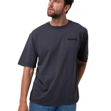 Polera Manga Corta Hombre Heavyweight Relaxed Negro Cat