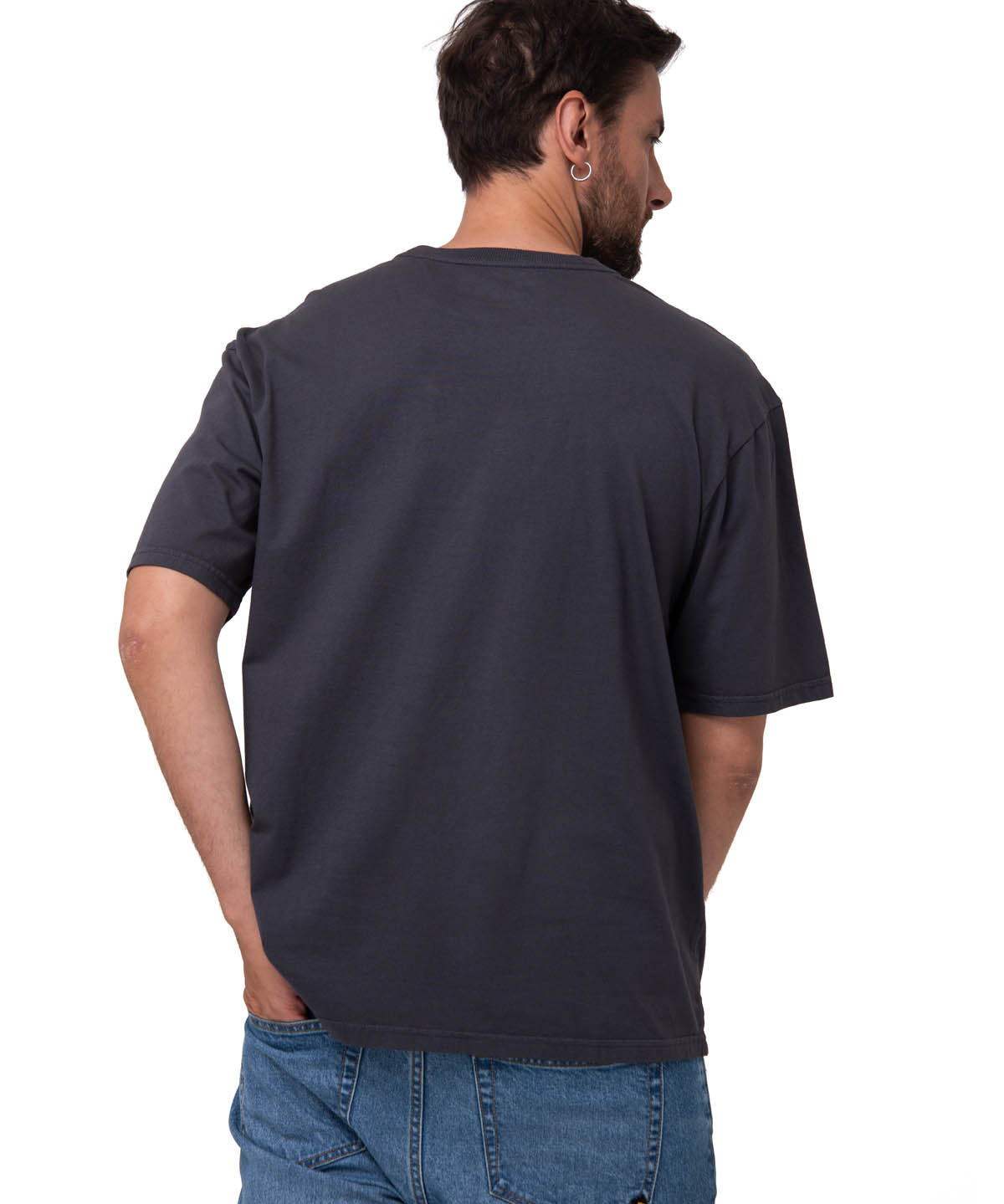 Polera Manga Corta Hombre Heavyweight Relaxed Negro Cat