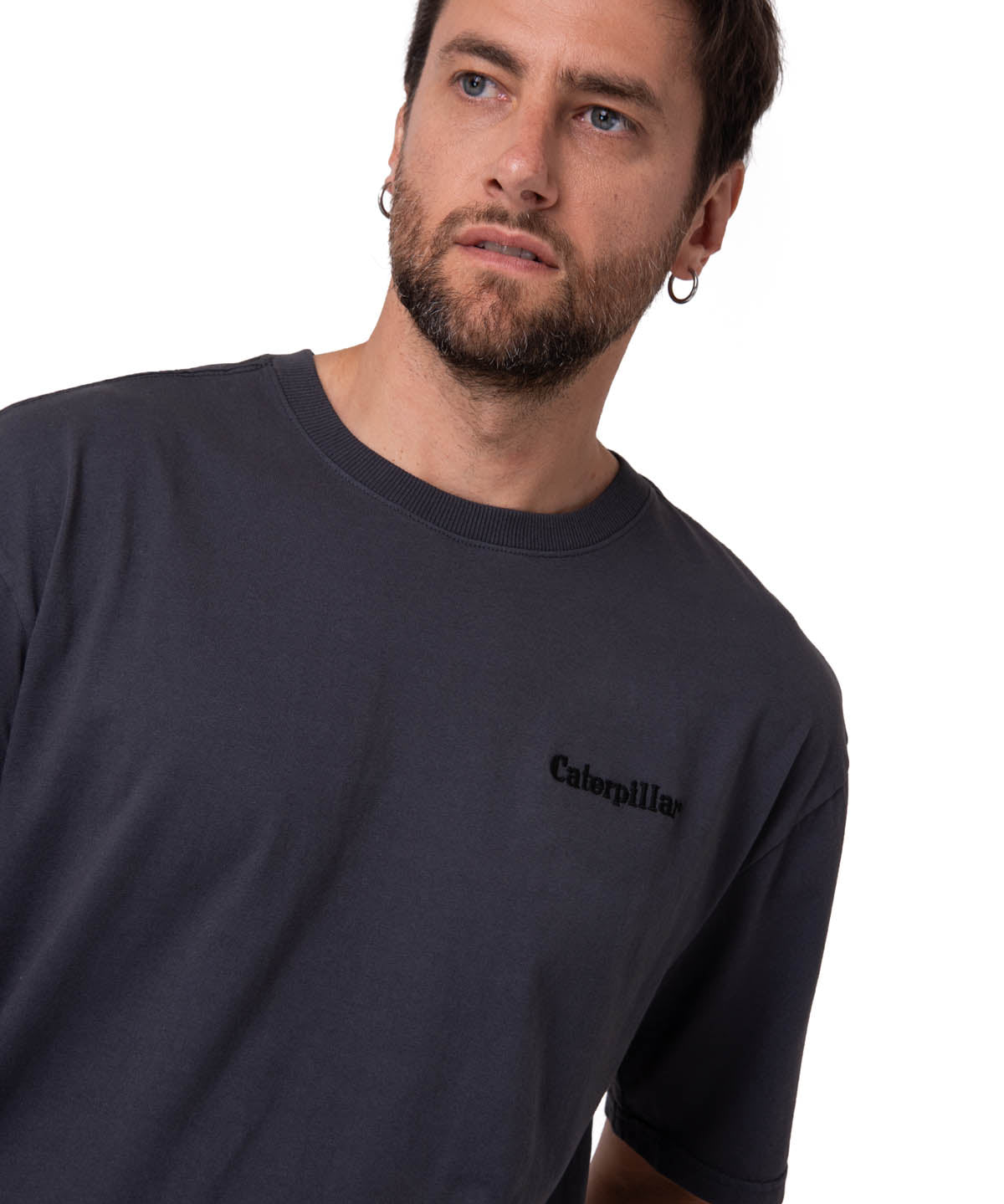 Polera Manga Corta Hombre Heavyweight Relaxed Negro Cat