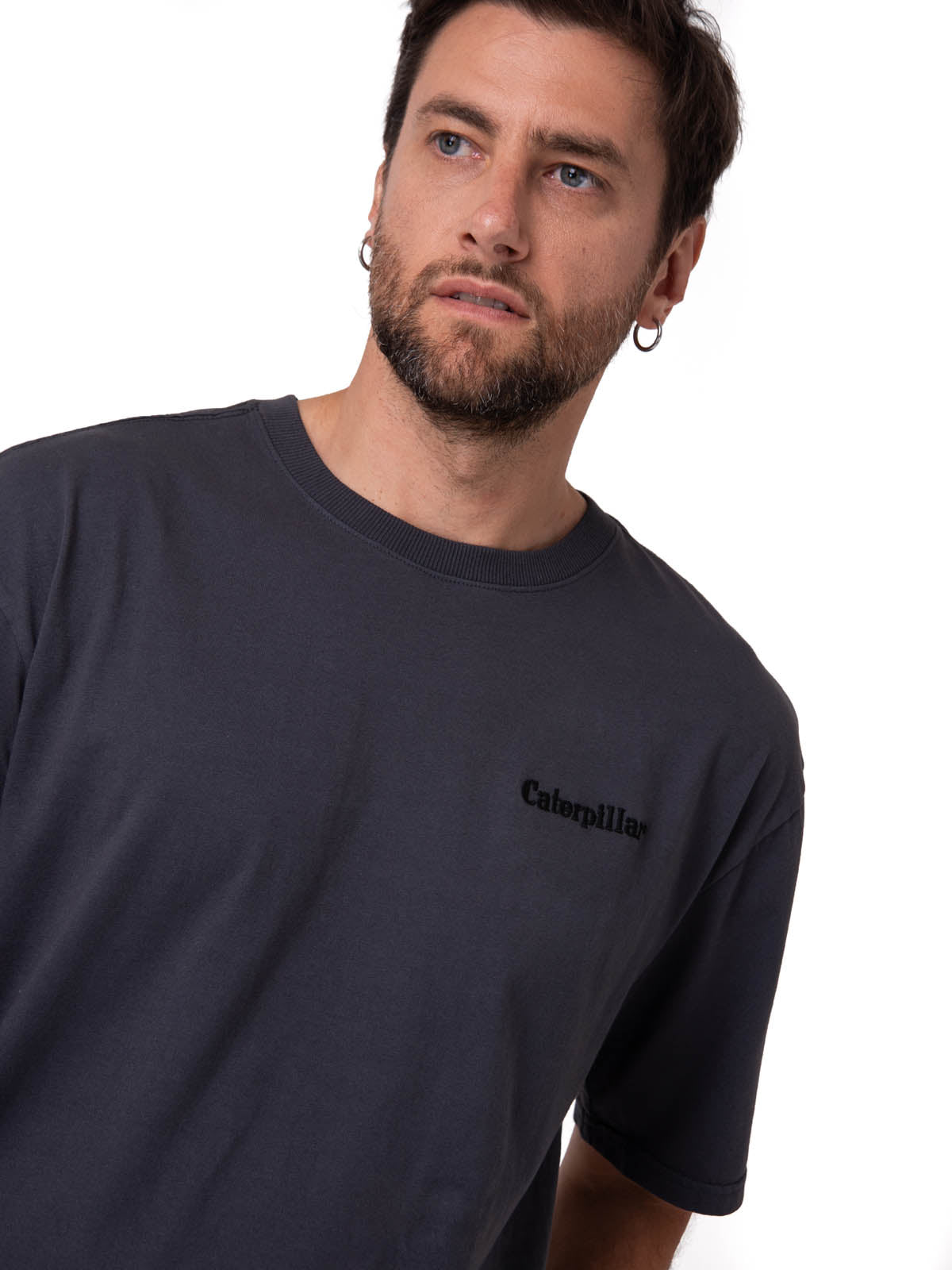 Polera Manga Corta Hombre Heavyweight Relaxed Negro Cat