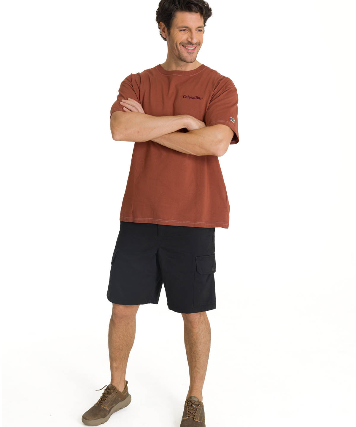 Polera Casual Hombre Heavyweight Relaxed Ladrillo CAT